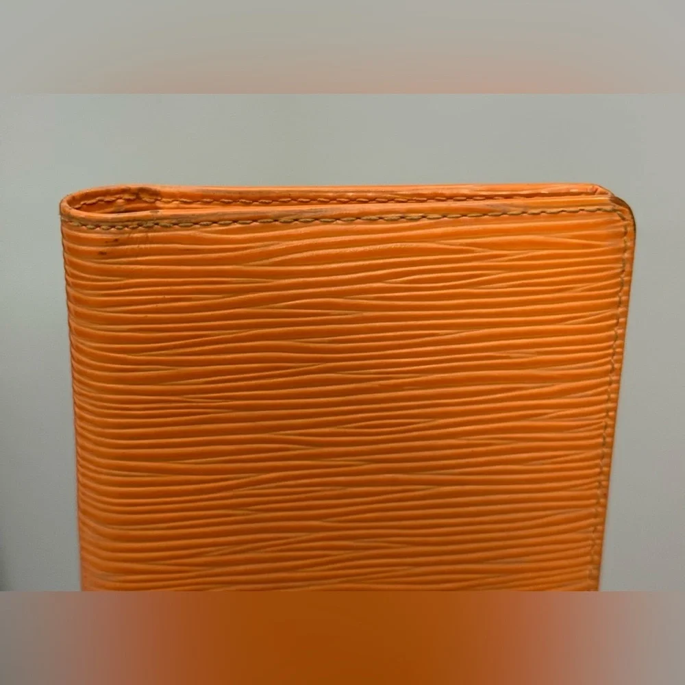 Louis Vuitton orange epi leather long wallet/checkbook holder - Picture 3 of 13
